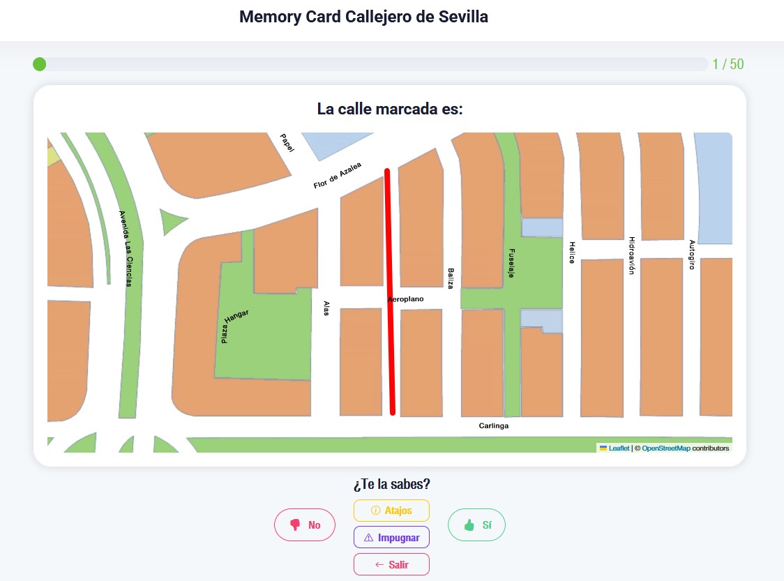 Memory Card Callejero de Sevilla