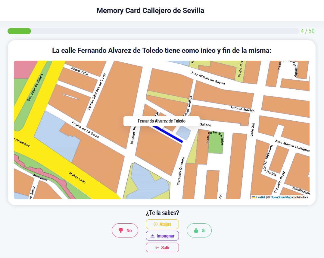 Memory Card Callejero de Sevilla