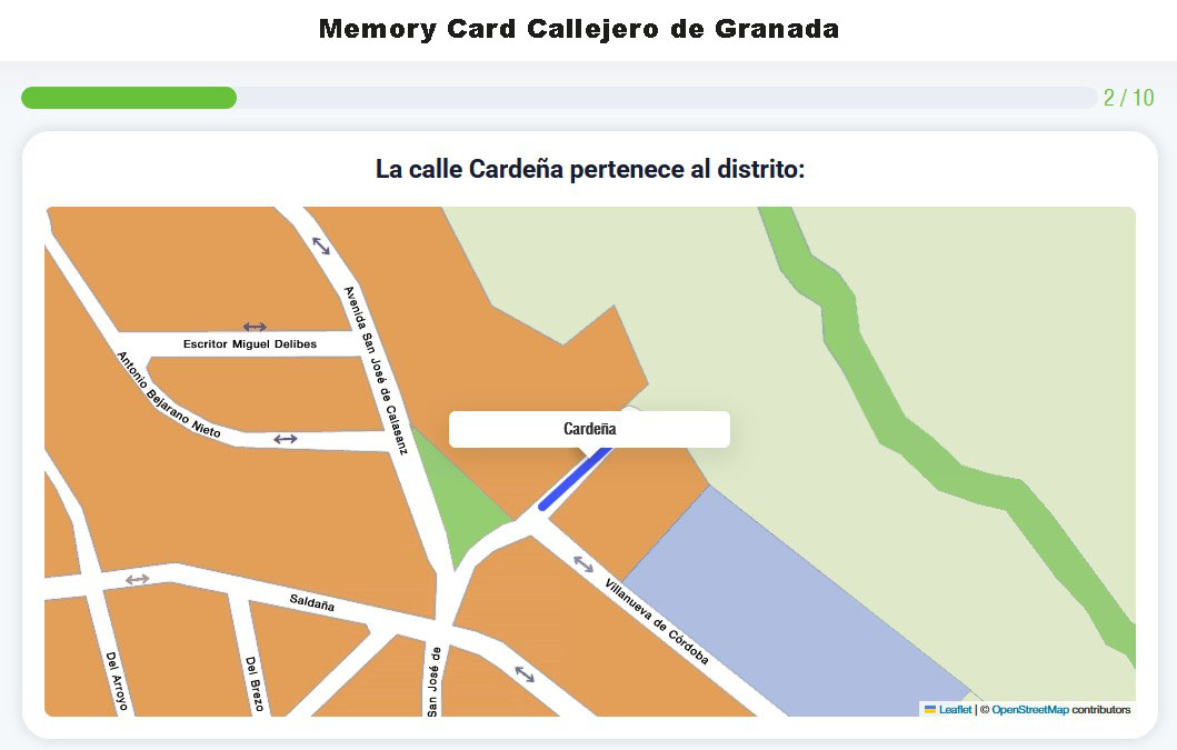 Memory Card Callejero de Granada
