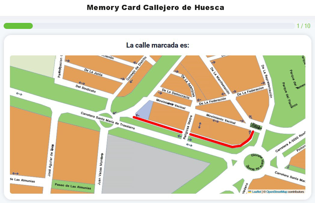 Memory Card Callejero de Huesca