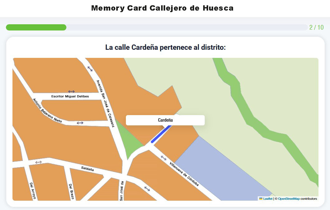 Memory Card Callejero de Huesca
