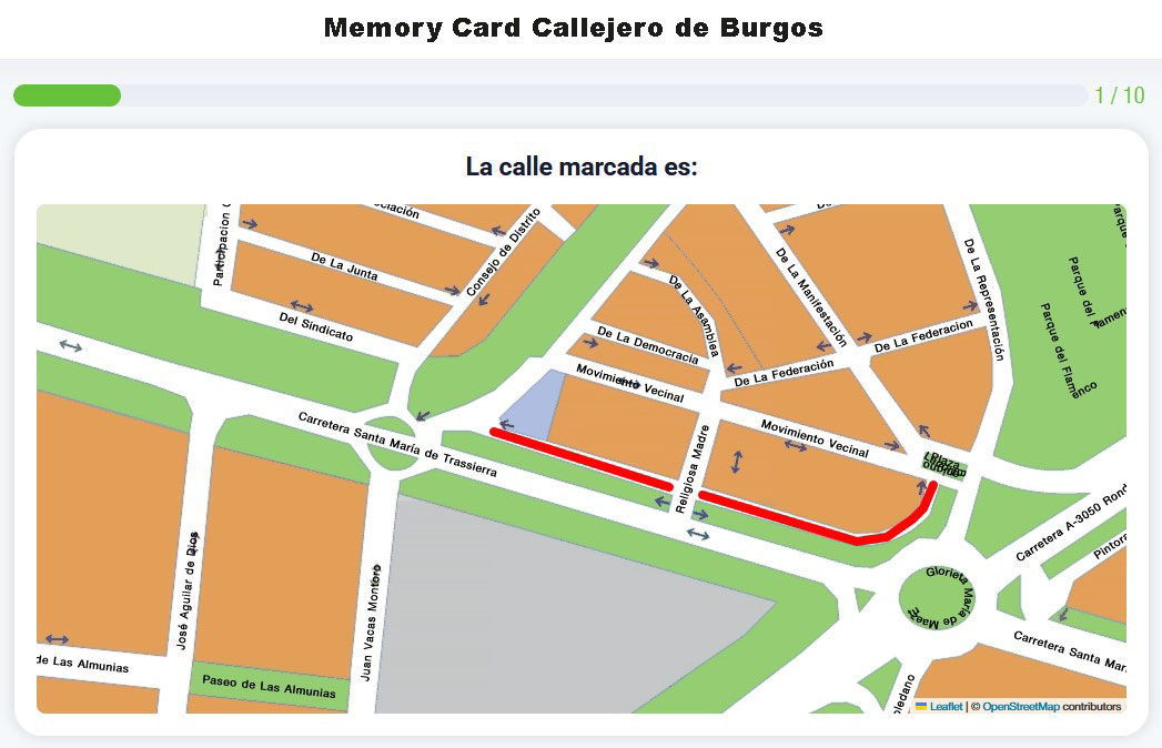 Memory Card Callejero de Burgos
