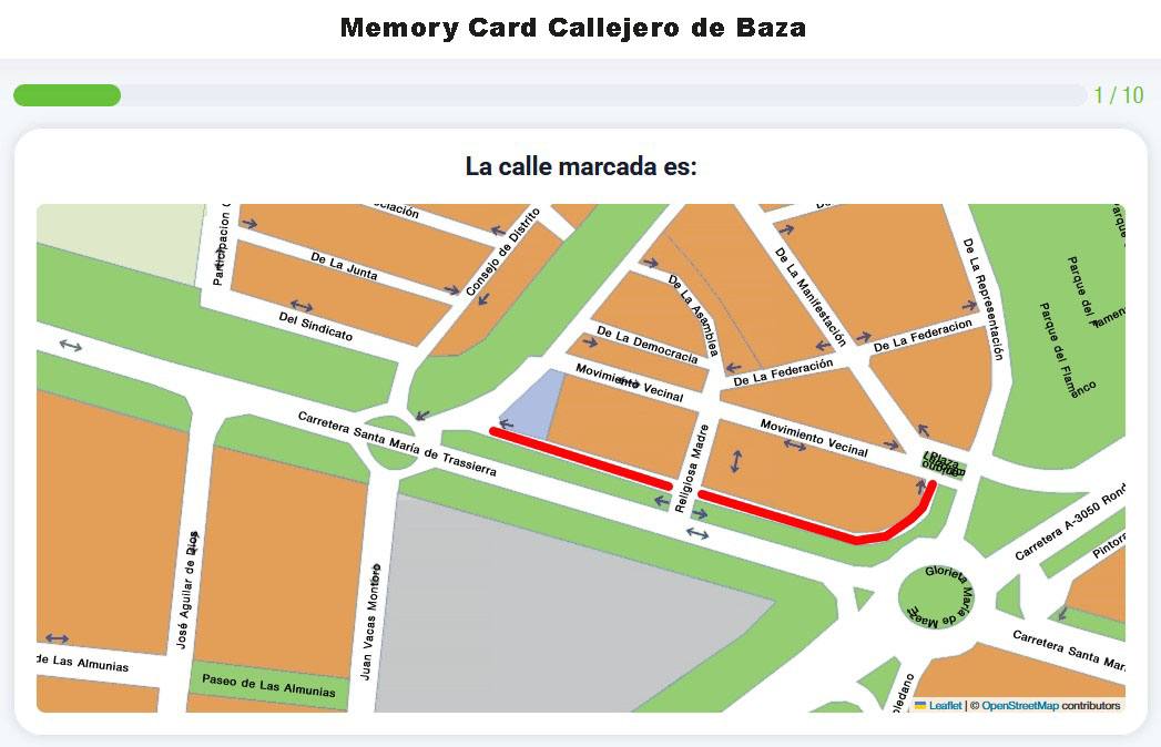 Memory Card Callejero de Baza