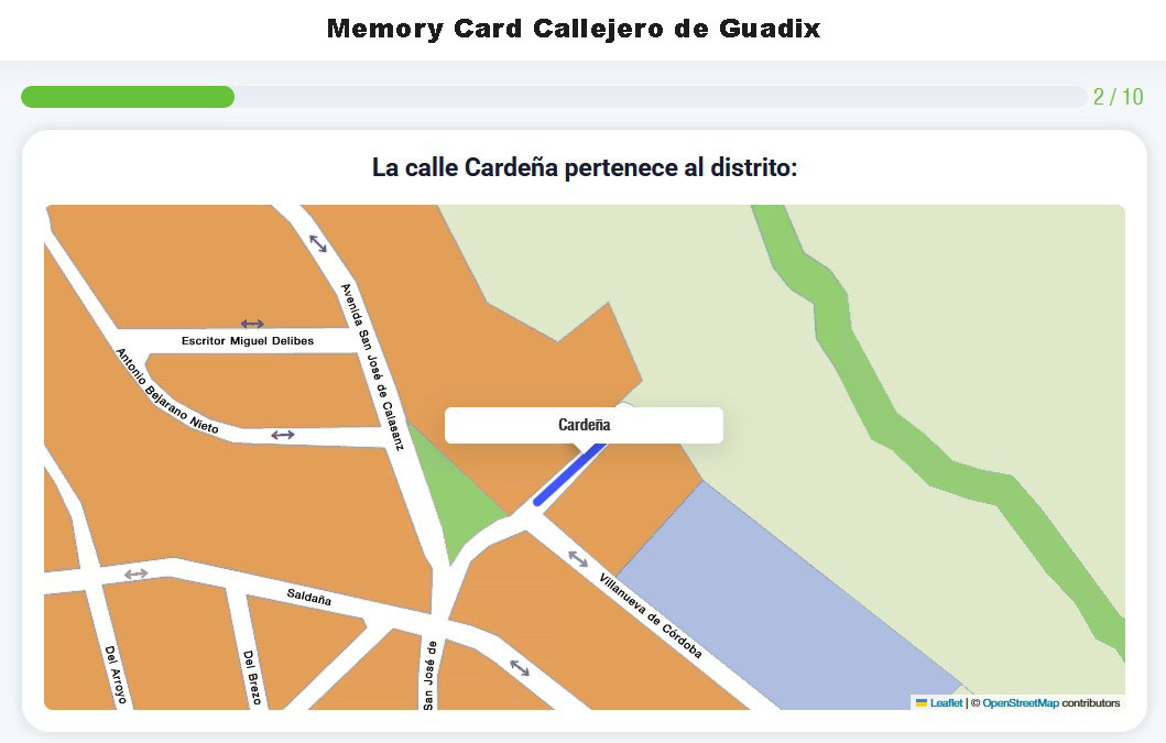 Memory Card Callejero de Guadix
