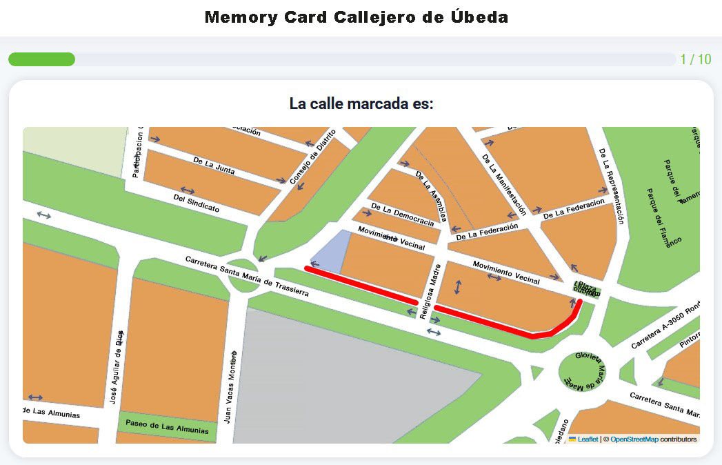Memory Card Callejero de Úbeda